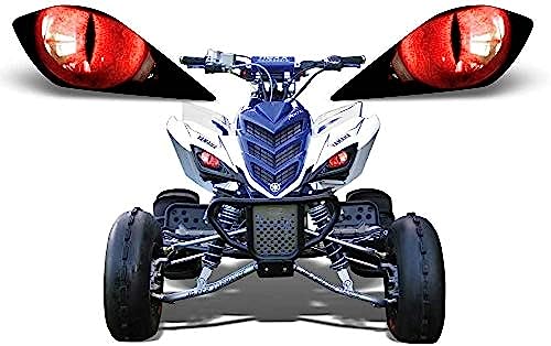 AMR Racing غطاء ملصق رسومات عين مصباح ATV من AMR Racing متوافق مع ياماها رابتور 700250350 إكليبس أحمر - Image 1