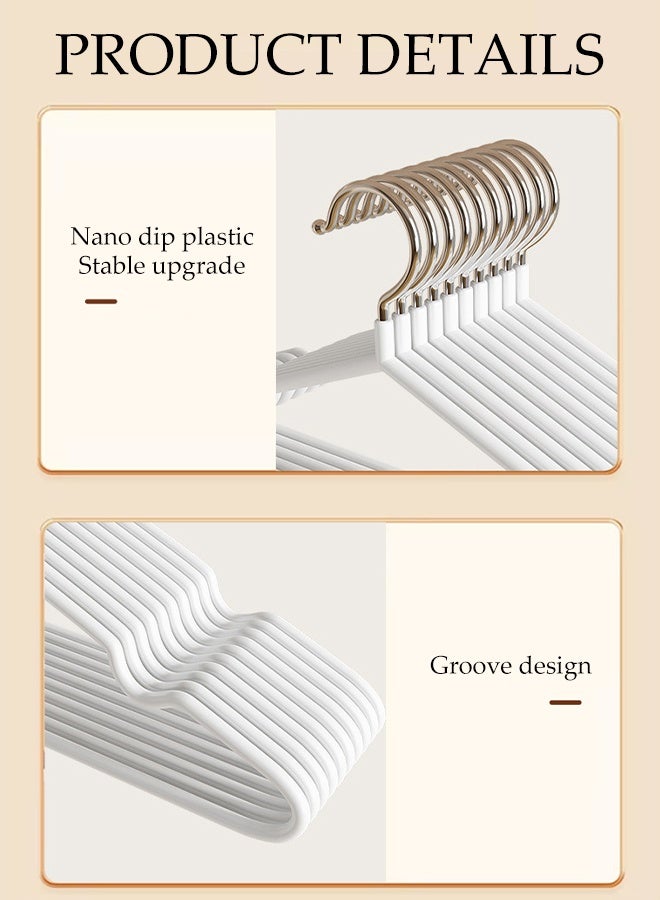 DUNISO 10 Pack Metal Hangers,Heavy Duty Metal Hangers,Coat Hangers with Non-Slip Grooves,Waterproof and Anti Slip,Strong and Durable,Space Saving,for Hanging Coats,Suits,Jackets, Shirt,40cm - Image 3