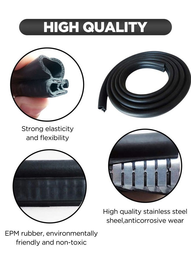 VAGURFO Rubber Edge Trim,Car Weather Striping,Door Rubber Seal Strip Trim Seal,Automotive Weather Stripping Edge Guard for Cars, Boats, RVs, Trucks, and Home Applications (10 FT) - Image 4