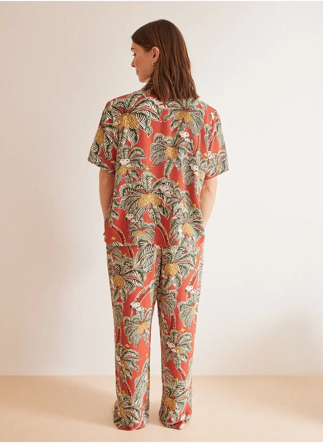 women'secret Tropical Snoopy classic pyjama top
