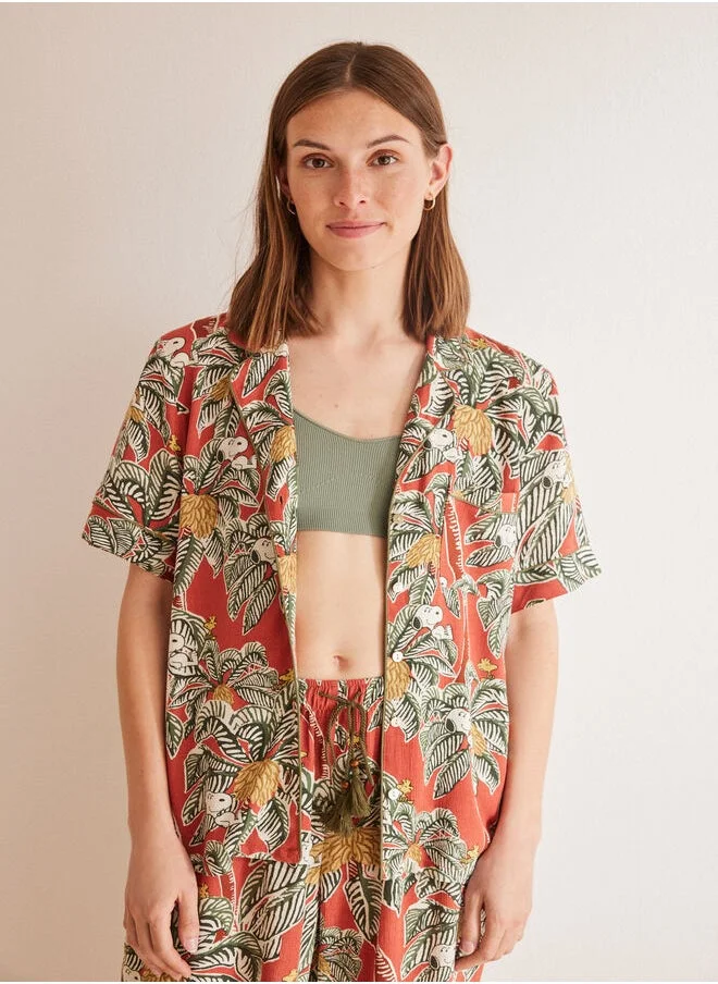 women'secret Tropical Snoopy classic pyjama top