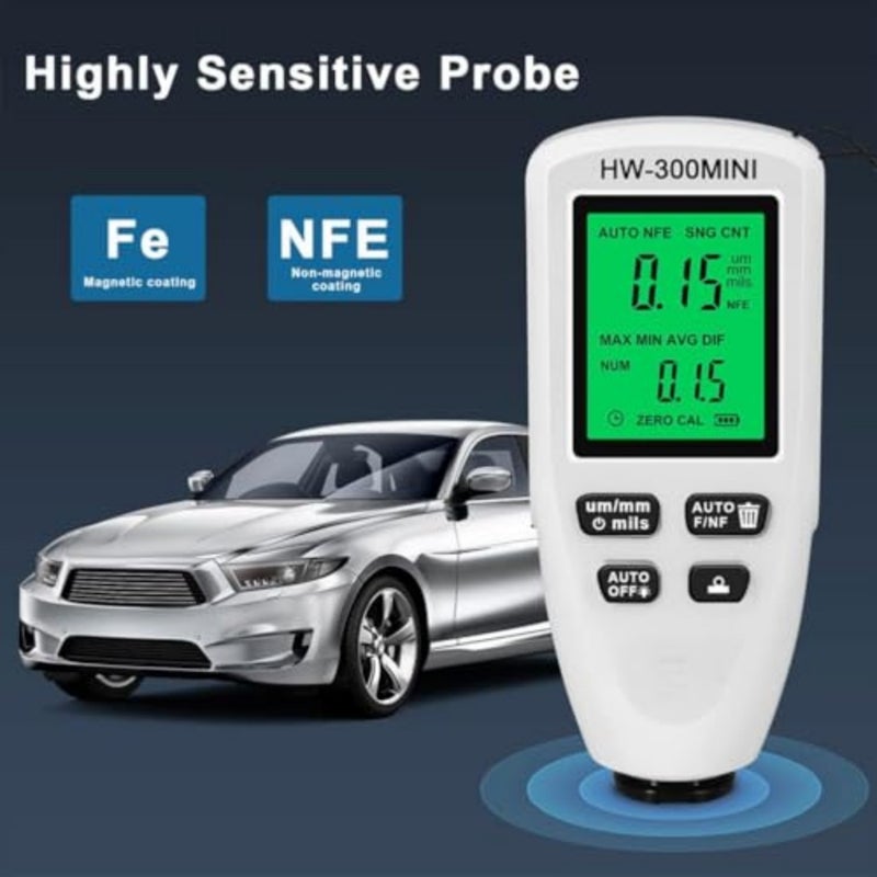 Portable Coating Thickness Gauge, Digital Paint Depth Meter, High-Precision Metal Plating Tester, Material Surface Treatment Gauge for Automotive Industrial Use - Image 5