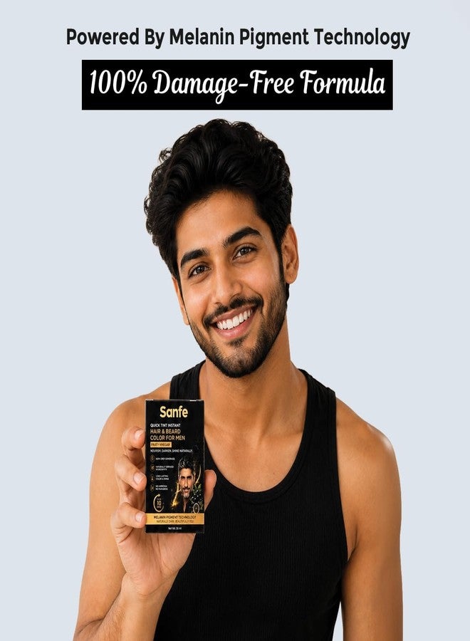 Sanfe Quick Tint Instant Hair & Beard Color For Men | 100 ml | Instant Hair Color Gel with Fruit Vinegar | 100% Grey Coverage | Natural Black In 10 Minutes | Easy To Use Gel | HairDye Alernative - Image 4
