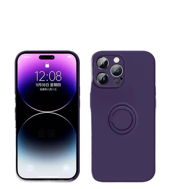 غطاء واقي بسيليكون لـ iPhone 14 / 14 Plus / 14 Pro / 14 Pro Max مع تغطية كاملة وحامل قائم مع مقاوم للصدمات مع مقاوم للخدش مع حماية من السقوط باللون أزرق بوظيفة حامل من السيليكون - Image 5