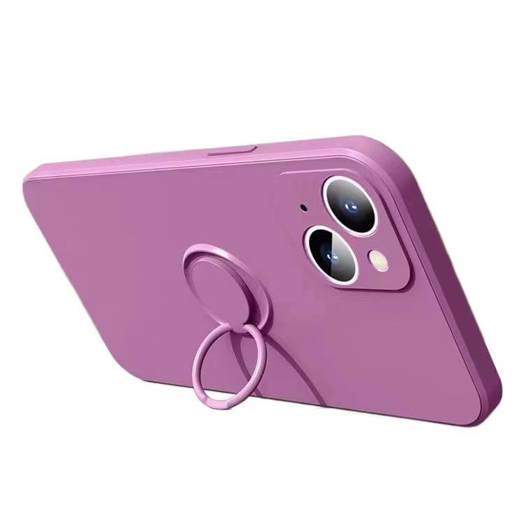 غطاء واقي بسيليكون لـ iPhone 14 / 14 Plus / 14 Pro / 14 Pro Max مع تغطية كاملة وحامل قائم مع مقاوم للصدمات مع مقاوم للخدش مع حماية من السقوط باللون أزرق بوظيفة حامل من السيليكون - Image 2