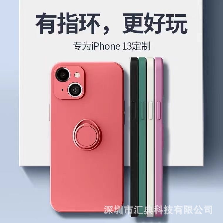 غطاء واقي بسيليكون لـ iPhone 14 / 14 Plus / 14 Pro / 14 Pro Max مع تغطية كاملة وحامل قائم مع مقاوم للصدمات مع مقاوم للخدش مع حماية من السقوط باللون أزرق بوظيفة حامل من السيليكون - Image 1