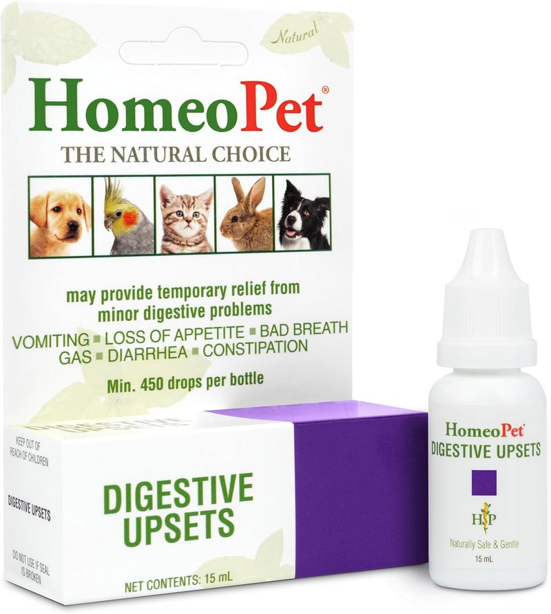 HomeoPet Digestive Upsets Natural Pet Digestive Support Digestive Supplement for Dogs Cats and Small Pets 15 Milliliters - Image 1