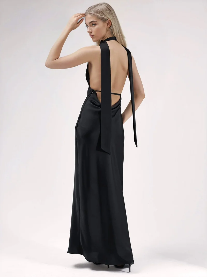 هيكاب V-Neck Bodycon Maxi Dress