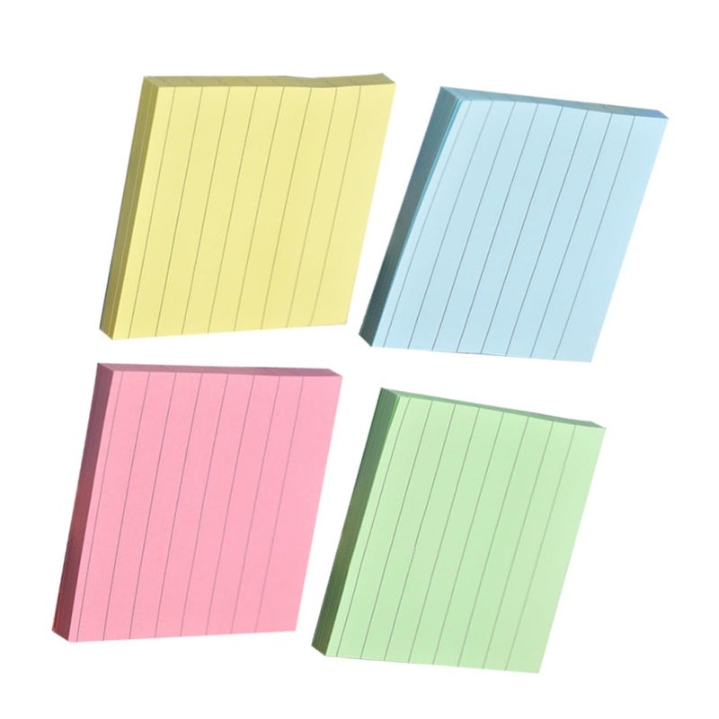4 Pcs Self Stick Note Pads Striped Kraft Paper Memo Pad For Office Home Use - Image 2