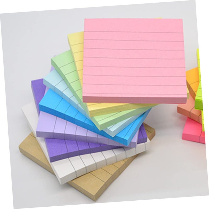 4 Pcs Self Stick Note Pads Striped Kraft Paper Memo Pad For Office Home Use - Image 5