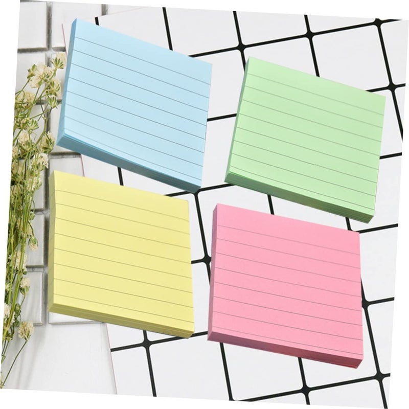 4 Pcs Self Stick Note Pads Striped Kraft Paper Memo Pad For Office Home Use - Image 3