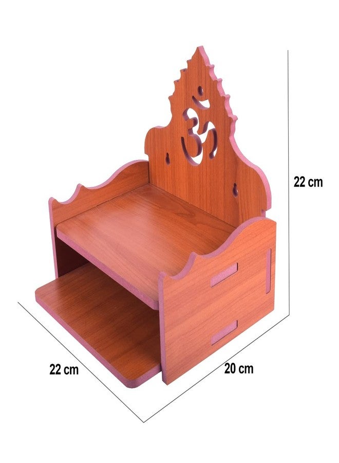 MS ENTERPRISE Wooden Singhasan Temple for God, Laddu Gopal Sinhasan for Pooja Mandir, Singhasan for Diwali, Durga Pooja, Navratri, Ganesh Chaturthi (Orange-4) - Image 3