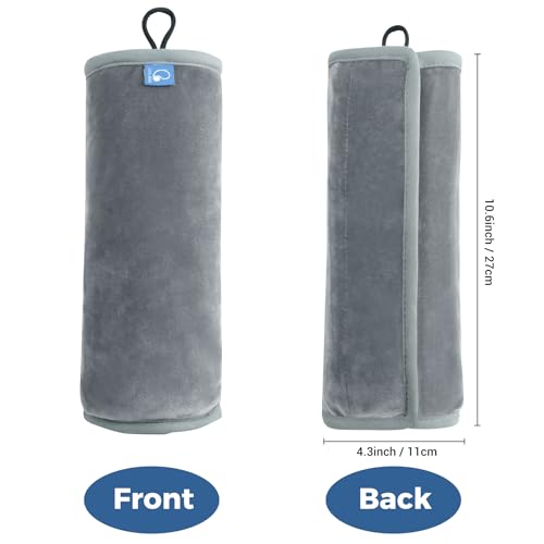 COOLBEBE Seat Belt Pillow for Kids, Extra Soft Toddler Travel Pillow for Car Seat, Universal Carseat Strap Cushion Pads for Childs Baby People Adults, Grey - Image 3