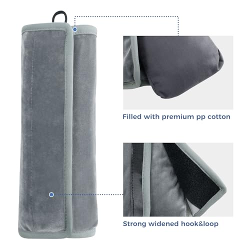 COOLBEBE Seat Belt Pillow for Kids, Extra Soft Toddler Travel Pillow for Car Seat, Universal Carseat Strap Cushion Pads for Childs Baby People Adults, Grey - Image 5