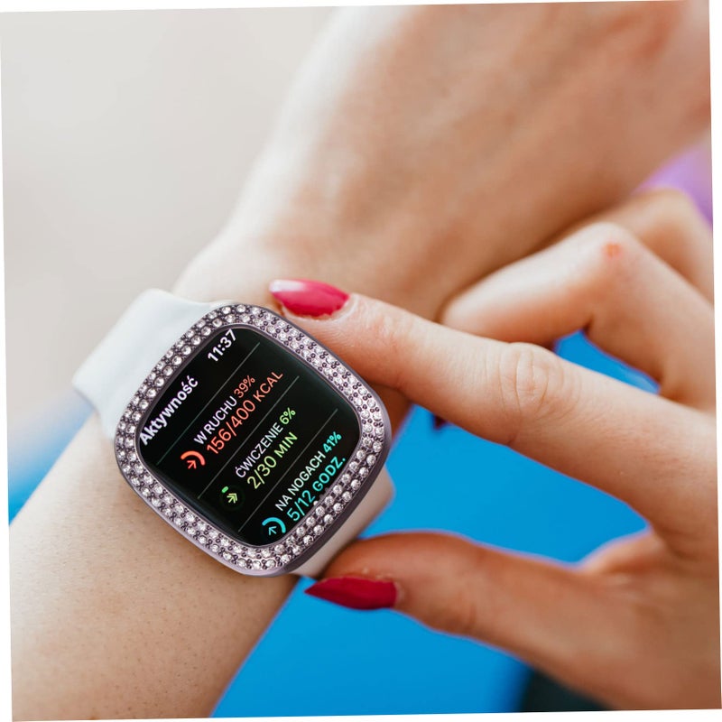 Electroplating Full Coverage Protective Case For Smartwatch Sense - Image 5