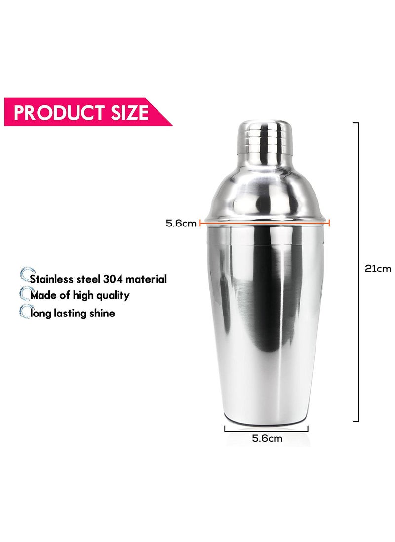 MIBRU Stainless Steel Cocktail Shaker Silver 550ml  - Image 3
