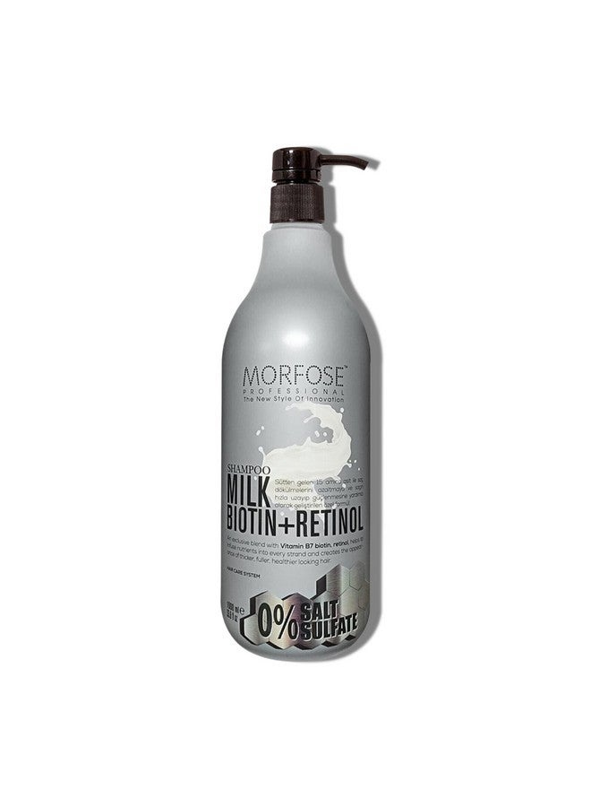 Morfose Milk Biotin Shampoo - Sulfate-Free Formula, Intensive Milk Therapy with 15 Amino Acid Complex, Biotin and Retinol Enriched for Hair Growth, Strengthening Arginine, 33.81 Fl. Oz - Image 1