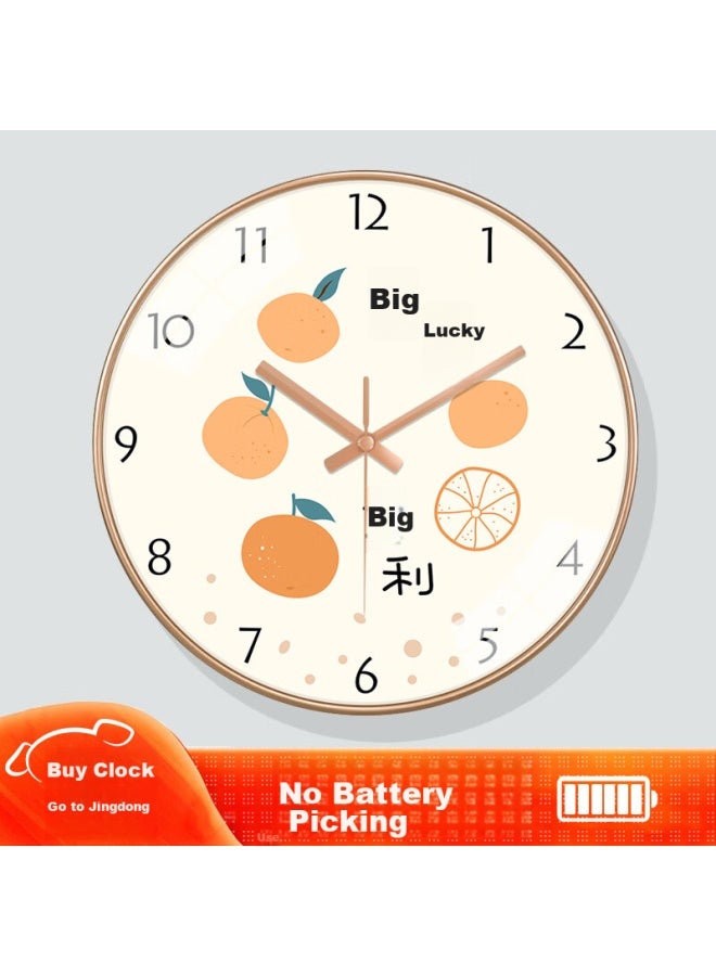 Peng Chuang Pengchuang Swiss Movement Auspicious Fresh Living Room Wall Clock, Modern Lucky Nordic Style Bedroom Clock, Wall-mounted Timepiece - Image 1