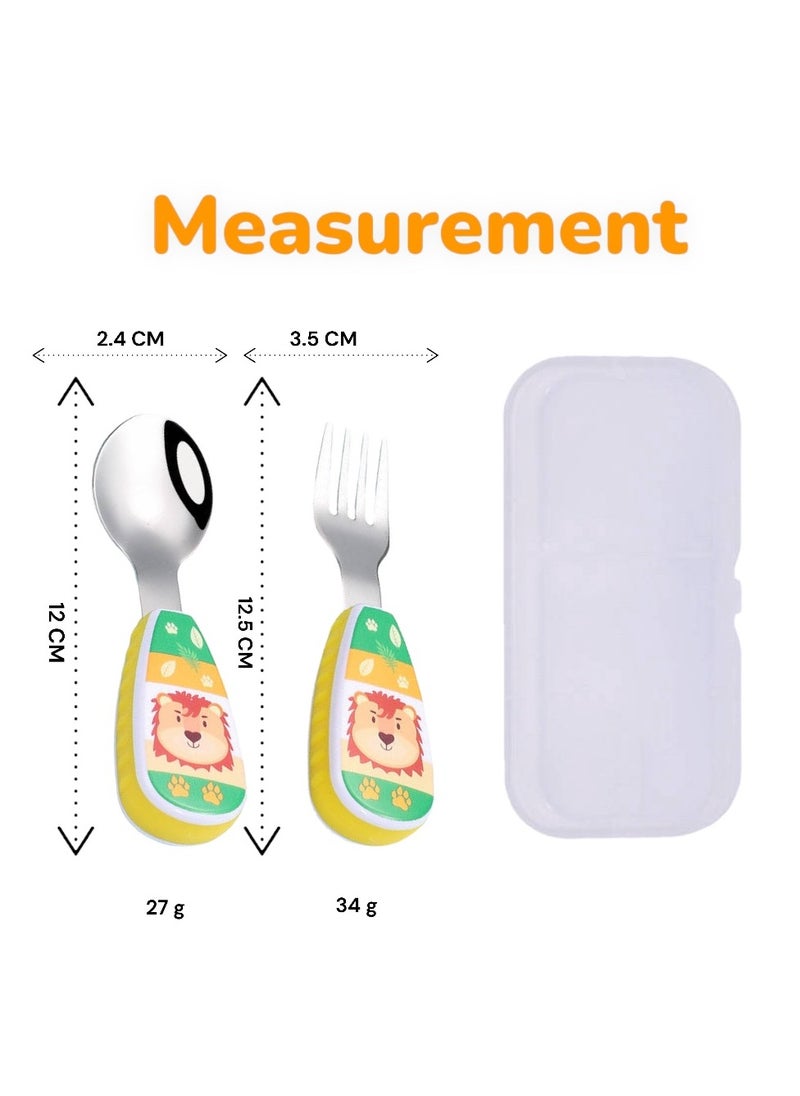 Lion Kid's Spoon & Fork Cutlery Set with Case