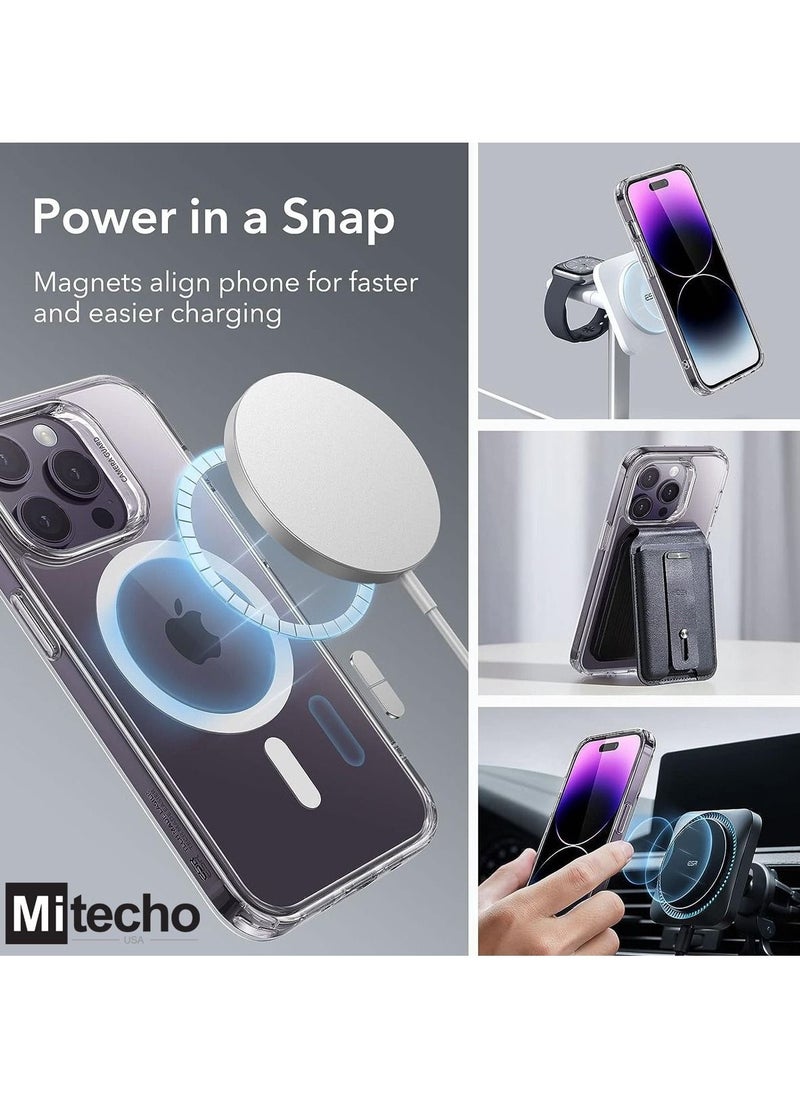 Mi Techo Clear Magnet Case TPU and Privacy Glass Screen Protector and Camera Lens Combo For iPhone 15
