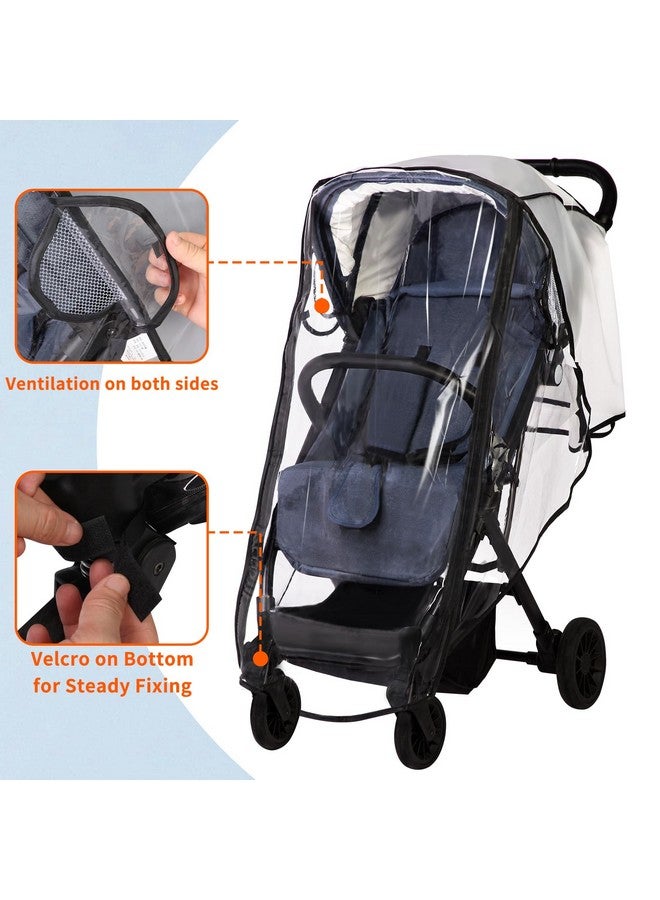 AMORBASE Universal Stroller Rain Cover, Clear Breathable Weather Shield with Waterproof Zipper, 4 Seasons Protection (XL) - Image 3