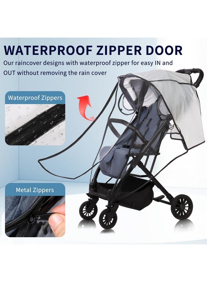 AMORBASE Universal Stroller Rain Cover, Clear Breathable Weather Shield with Waterproof Zipper, 4 Seasons Protection (XL) - Image 2