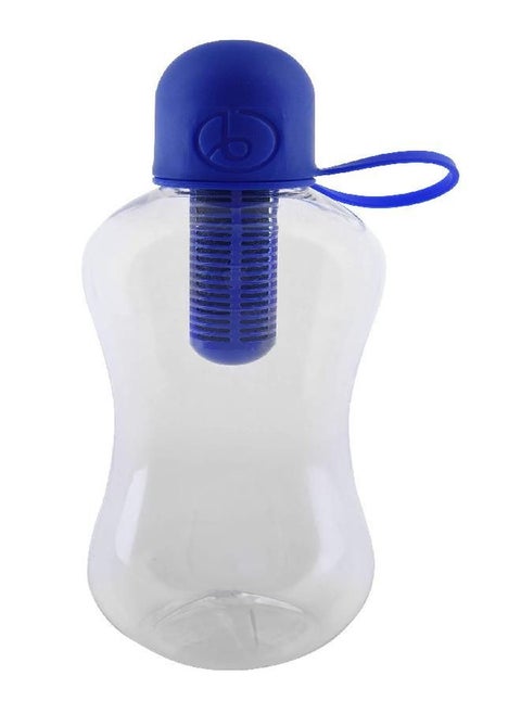 Classic Water Bottle, Filtered Water, Bpa-Free Reusable Bottle, Soft Touch Carry Cap With Replaceable Carbon Filter For Sustainable Water And Hydration 18.5 Oz (Navy Blue)