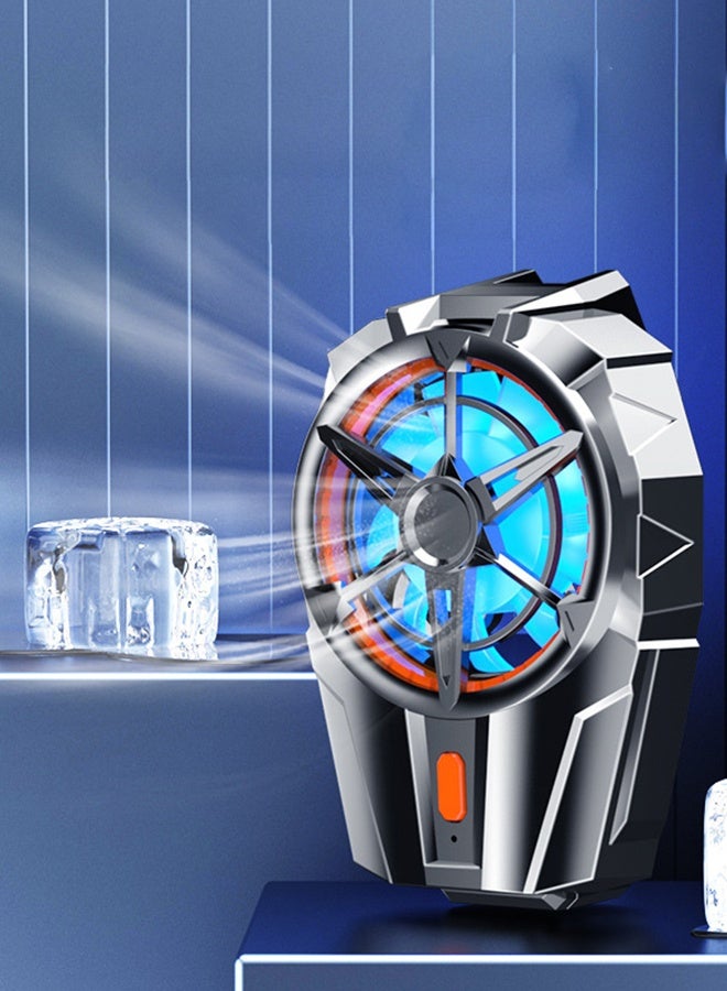 walpck Phone Cooler Fan 5000 RPM USB External Handheld Cooling Radiator, with Telescopic Clamp (Phone Width of 70-95mm) Portable Cooler for Playing Games (Black) - Image 1