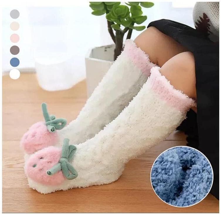 3D Baby Winter Fluffy Fuzzy Slipper Socks, Fleece Baby Toddlers Knee High Socks Cartoon Animal Cozy Fluffy Socks 3pairs-a - Image 4