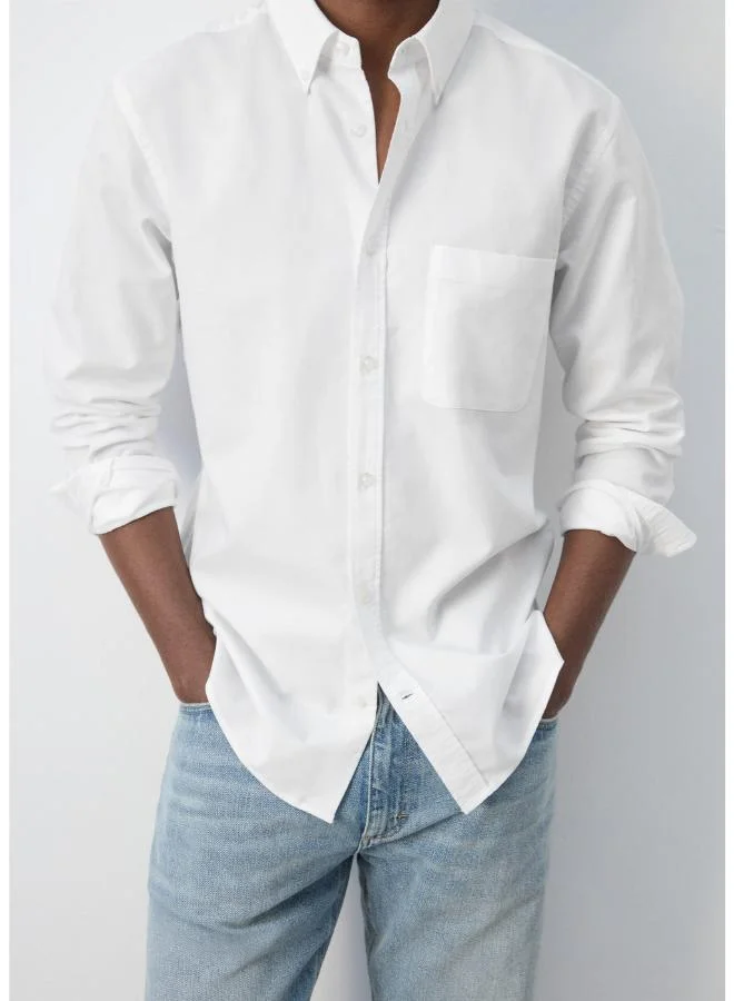 Mango Man  Lightweight Oxford shirt 100% cotton regular fit for Men | Best Price UAE