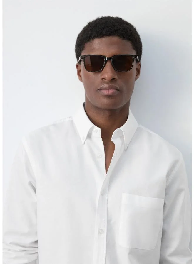 Mango Man  Lightweight Oxford shirt 100% cotton regular fit for Men | Best Price UAE