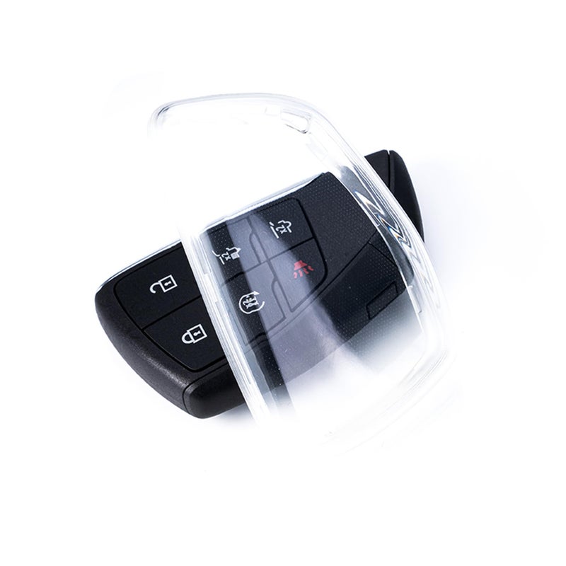 for Clear Key Fob Cover TPU Car Key Fob Case Fit for GMC Yukon 2023 2022 2021 Tahoe Suburban 1500 Accessories 6 Buttons Car Remote Key Case Shell Protector