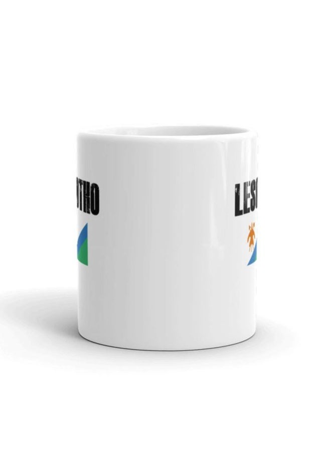 RYN Lesotho Flag Unique White Ceramic Coffee Mug - Image 2