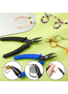 Zoreya 2 Pcs Jewelry Pliers, Split Ring Pliers, Jewelry Making Tools or Jewelry Beading Repair Making Supplies (Blue, Black)  - Image 5