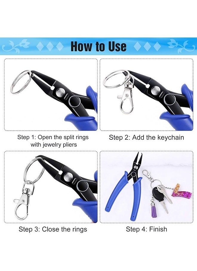 Zoreya - 2 Pcs Jewelry Pliers, Split Ring Pliers, Jewelry Making Tools or Jewelry Beading Repair Making Supplies (Blue, Black) - Image 1