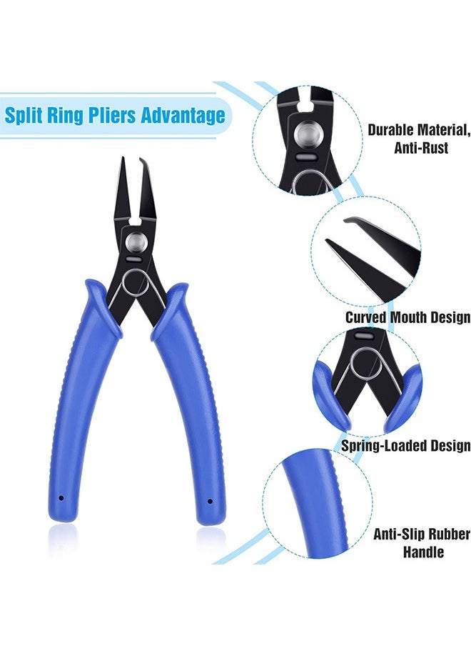 Zoreya - 2 Pcs Jewelry Pliers, Split Ring Pliers, Jewelry Making Tools or Jewelry Beading Repair Making Supplies (Blue, Black) - Image 1