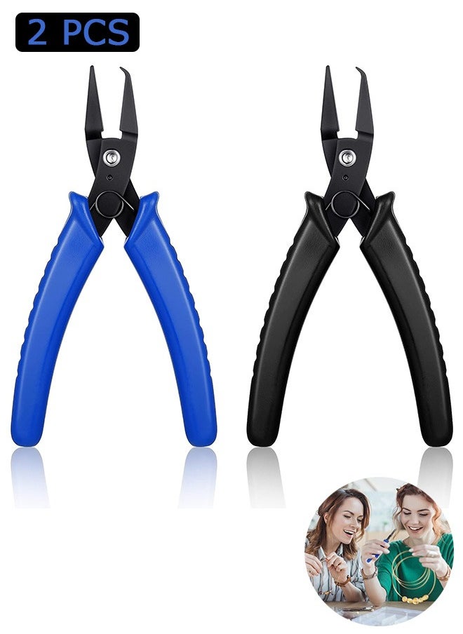Zoreya - 2 Pcs Jewelry Pliers, Split Ring Pliers, Jewelry Making Tools or Jewelry Beading Repair Making Supplies (Blue, Black) - Image 1