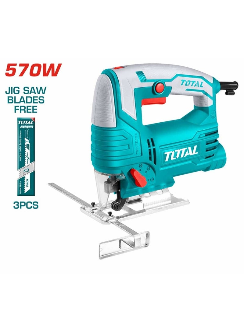 TOTAL Corded Jig Saw 570W Variable Speed Wood & Metal Cutting Machine TS206656 - Image 3