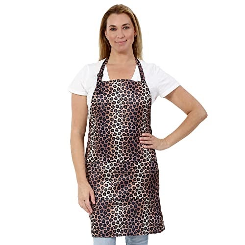 Plum Hill Leopard Cheetah Apron for Hair Stylists, Cosmetology, Make-up Artists, Beauticians - Waterproof Apron; Bleach Proof Aprons for Hair Coloring Eyelashes, Brows, Esthetician Aprons for Women - Image 2