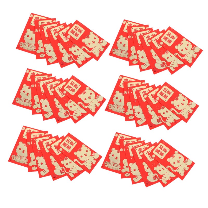 36pcs Chinese New Year Red Envelopes Tiger Zodiac Cartoon Patterns Money Pouches For Spring Festival - Image 2