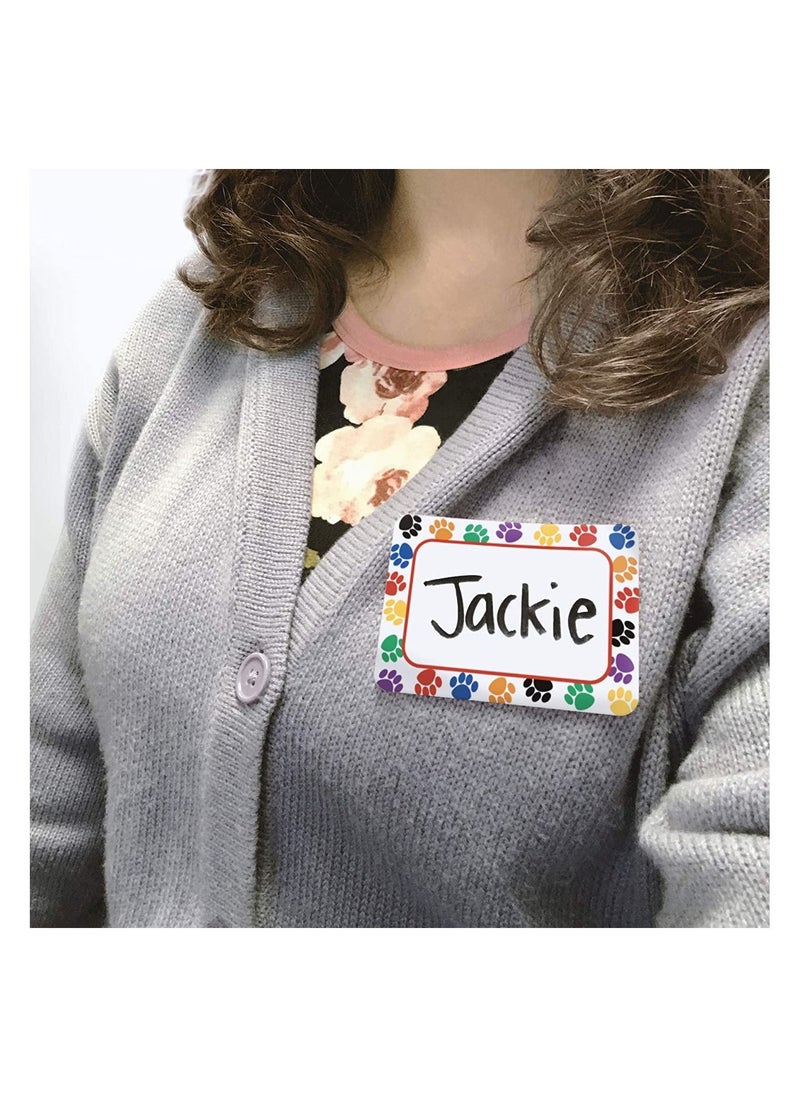 Generic Name Tag, UNITS 36, sticker printed on it with colored claws for the student’s name, multi-colored, with a picture printed on it, manufactured by Up to Date Egypt 01222143812  - Image 1