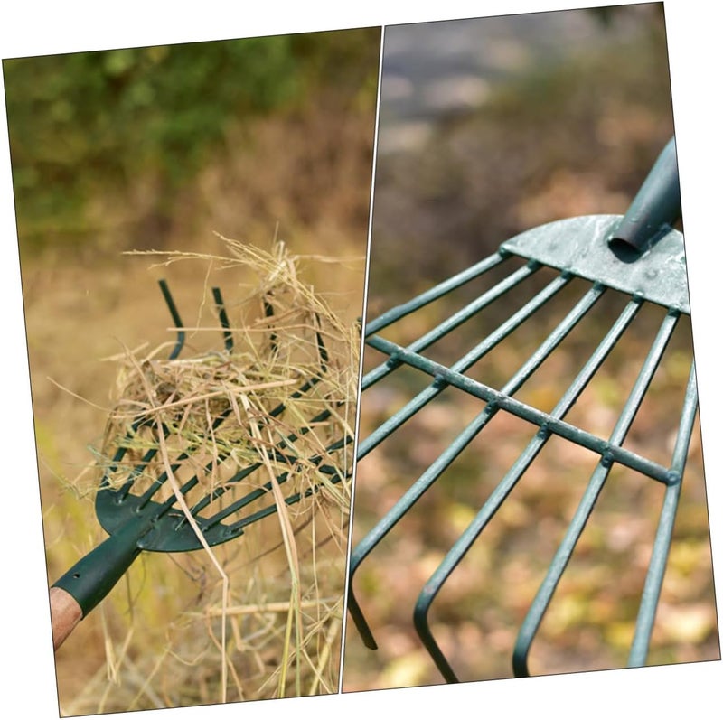 Heavy Duty Steel Garden Rake 7-Toothed Metal Lawn Rake for Gardening and Leaf Removal Without Handle for Soil Loosening and Lawn Maintenance - Image 3