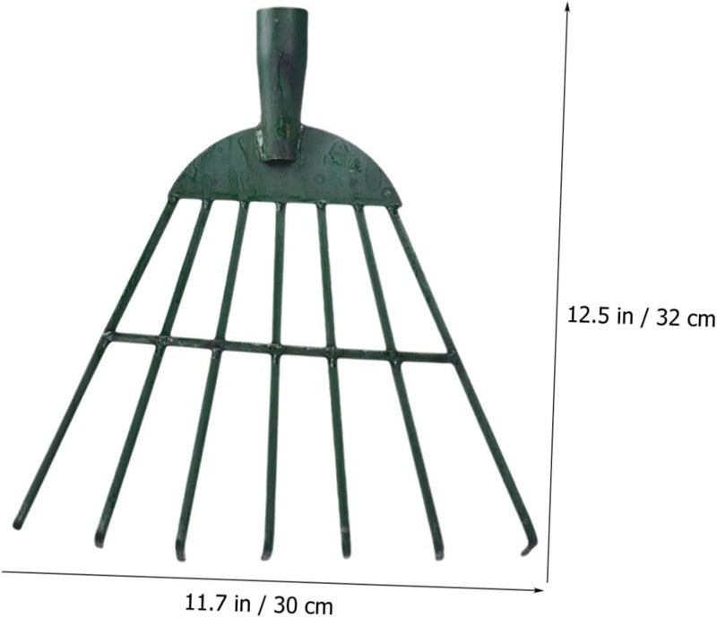 Heavy Duty Steel Garden Rake 7-Toothed Metal Lawn Rake for Gardening and Leaf Removal Without Handle for Soil Loosening and Lawn Maintenance - Image 2