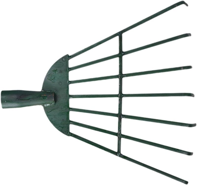 Heavy Duty Steel Garden Rake 7-Toothed Metal Lawn Rake for Gardening and Leaf Removal Without Handle for Soil Loosening and Lawn Maintenance - Image 1