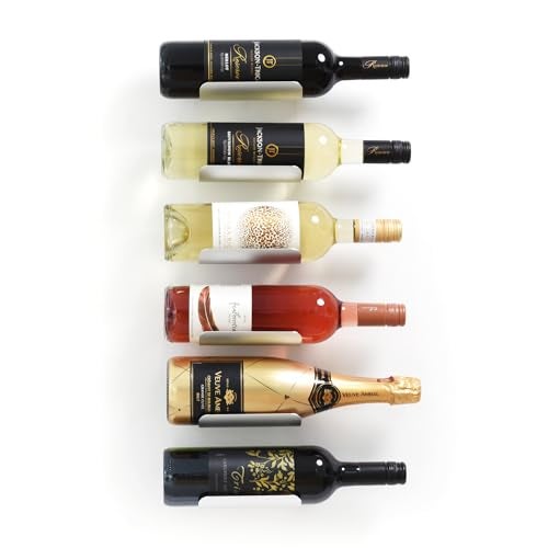 xympo Wall Mounted Wine Rack Set – 6-Piece Aluminum Bottle Holders with Non-Slip Cork Pads for Secure Storage - Image 1