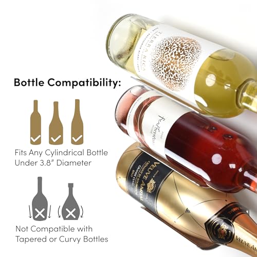 xympo Wall Mounted Wine Rack Set – 6-Piece Aluminum Bottle Holders with Non-Slip Cork Pads for Secure Storage - Image 5