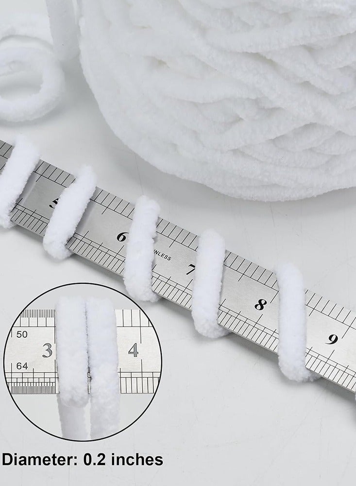Generic 2-Piece Soft Chunky Knitting Yarn for Crochet Plush Projects Warm White Coarse Wool for Sweaters Hats Blankets - Image 2