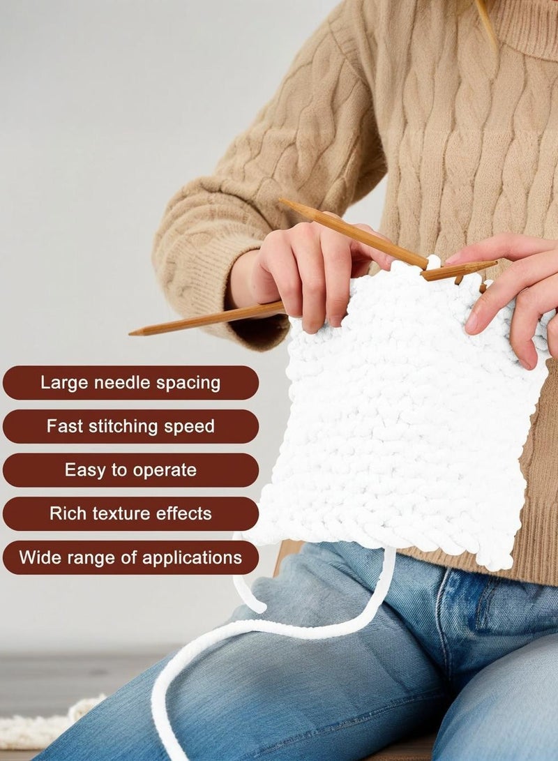 Generic 2-Piece Soft Chunky Knitting Yarn for Crochet Plush Projects Warm White Coarse Wool for Sweaters Hats Blankets - Image 5