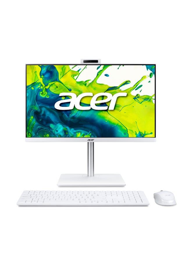 Acer Aspire AIO C24/Intel Core Ultra 5 115U/16GB RAM/512GB SSD/23.8" FHD Non Touch 144Hz Display/Win11H/White/Wireless Keyboard and Mouse English white - Image 1
