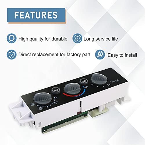 DICMIC A/C Heater Control Panel Climate Control Module Without Rear Window Defogger Switch for 1996-2000 Chevy GMC C1500 C2500 C3500 K1500 K2500 K3500 Suburban Yukon Replace# 599-007, 15-72548 - Image 2